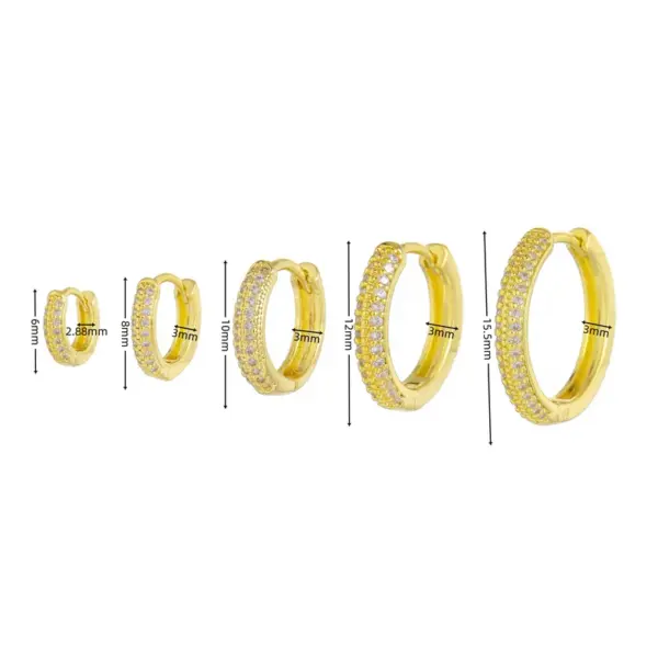 Wholesale 1 Piece Cute Sweet Solid Color Plating Inlay Brass Zircon 18k Gold Plated Silver Plated Hoop Earrings