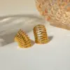 Wholesale PVD Coated Real Gold Plated 18K Gold Solid Color 304 Stainless Steel Vacation Simple Style IG Style Waterproof Non Tarnish Ear Cuffs