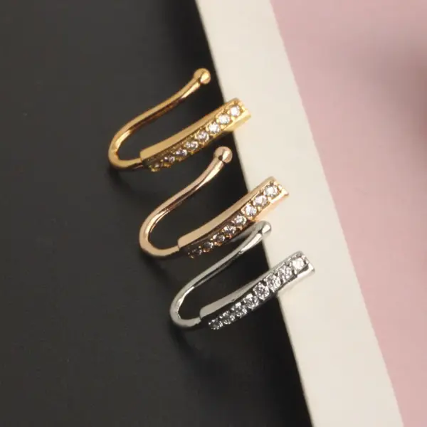 Wholesale Simple Style Heart Shape Stainless Steel Inlay Zircon Nose Ring 1 Piece Nose Pin