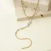 Wholesale Ion Plating (IP) Real Gold Plated 14K Gold Geometric 304 Stainless Steel Elegant Simple Style Waterproof Non Tarnish 304 Stainless Steel Necklace
