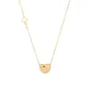 Wholesale Real Gold Plated Letter Heart Shape 304 Stainless Steel Simple Style Waterproof Non Tarnish Necklace