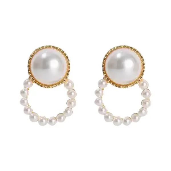 1 Pair Simple Style Round Inlay Alloy Zircon Ear Studs