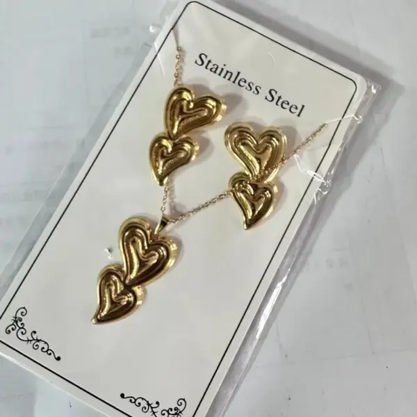 304 Stainless Steel Non-Fading Jewelry Set Earrings Necklace Colorful Ocean Accessories