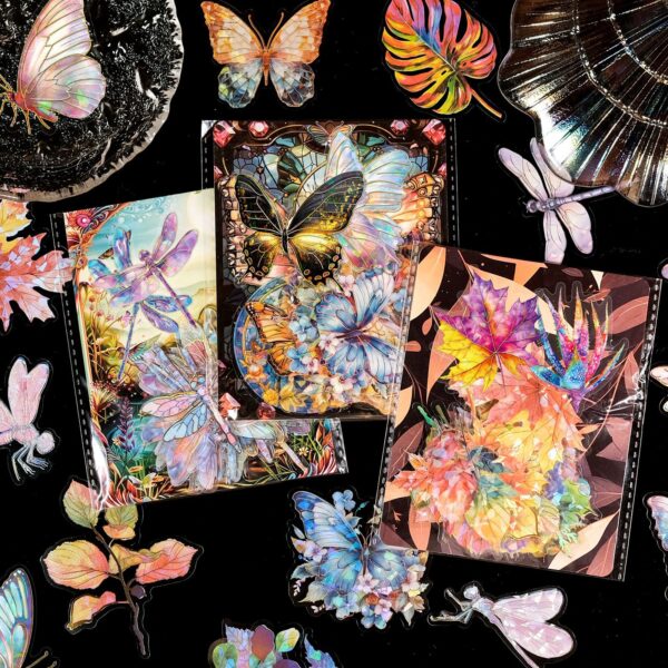 oly-003d3d412c1ab22a8947fcd3852fd49c Wholesale 30-90 new cold hot laser transparent pet stickers natural scenery series combination stickers Amazon cross-border