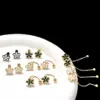 1 Piece Simple Style Flower Plating 304 Stainless Steel Drop Earrings Ear Studs