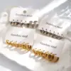 Wholesale Simple IG Style Hoop Earrings For Women Made Of 304 Stainless Steel With 18K Real Gold Plating