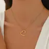 304 Stainless Steel Heart Shape PVD Coated Stone-Free 18K Real Gold Plated Casual Simple Style Commute Waterproof Non Tarnish Micro Super Whisper Thin Chain Necklace