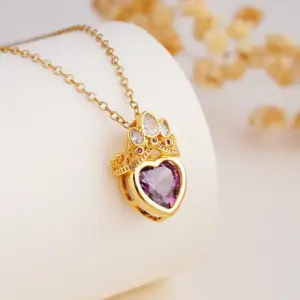 Crown Heart Purple Gold 1487