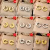 Wholesale PVD Coated Real Gold Plated Geometric Titanium Steel Casual Simple Style Waterproof Non Tarnish Ear Cuffs Earrings Ear Studs