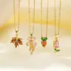 Wholesale Titanium Steel Copper Plating Heart Shape Flower Bow Knot Pendant Necklace