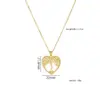 Wholesale 304 Stainless Steel Copper Heart Shape Life Tree Pendant Necklace