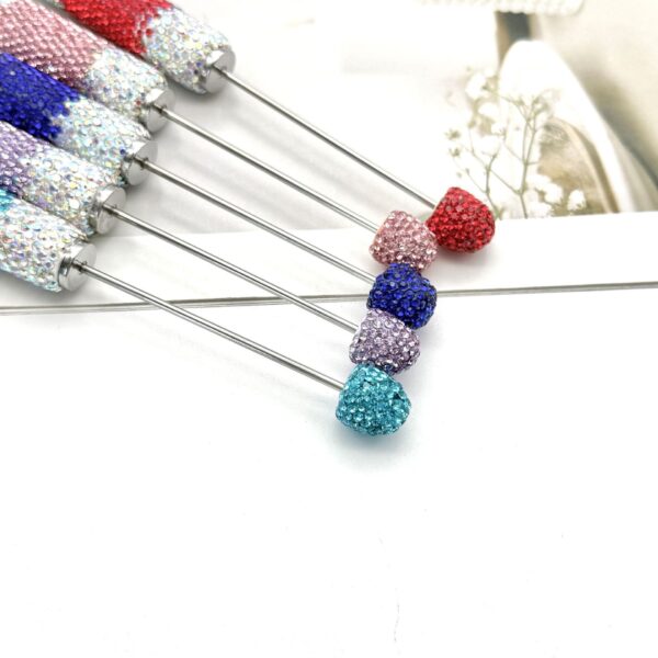 Wholesale DIY Gradient Full Diamond Pen Creative Multi-Functional Beaded Touch Screen Pen Plug-In Mobile Phone iPad Touch Capacitive Pen