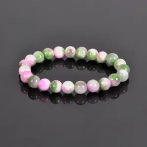 Wholesale Simple Style Round Natural Stone Elastic String Woven Chain Bracelets In Bulk