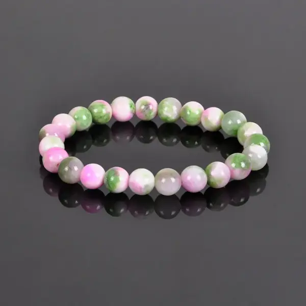 Wholesale Simple Style Round Natural Stone Elastic String Woven Chain Bracelets In Bulk