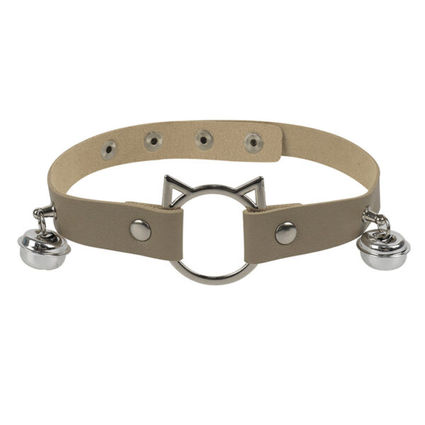 Wholesale European and American Personality Cat Head Leather Collar Neck Strap Harajuku PU Punk Bell Necklace Jewelry Performance Clavicle Chain