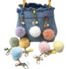 oly-00572449a3db26233b18a2cc3f650fd0 Wholesale Small Fresh Flower Fur Ball Car Keychain Colorfulful Candy Ball Pearl Bag Pendant Earphone Set Bag Pendant Accessories
