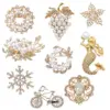 Wholesale Elegant Pin Bicycle Flower Snowflake Imitation Pearl Alloy Inlay Rhinestones Women'S Brooches