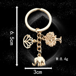 Kc Golden Elephant Tree Lotus Keychain-LS71-8.4g