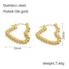 oly-005f3ae17ba16378a2a25acd479b708d Wholesale 1 Pair Basic Classic Style Geometric Plating 304 Stainless Steel 18K Gold Plated Hoop Earrings