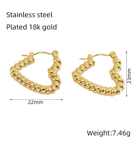 oly-005f3ae17ba16378a2a25acd479b708d Wholesale 1 Pair Basic Classic Style Geometric Plating 304 Stainless Steel 18K Gold Plated Hoop Earrings