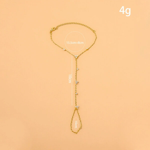 Wholesale Amazon Explosions Crystal Finger Bracelet Simple Geometric Hand Back Chain Bracelet Jewelry ins Style Party Bracelet