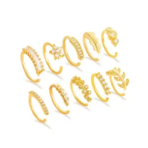 1 Piece Nose Rings & Studs Simple Style Geometric Heart Shape Alloy Plating Inlay Rhinestones Nose Rings & Studs Nose Pin