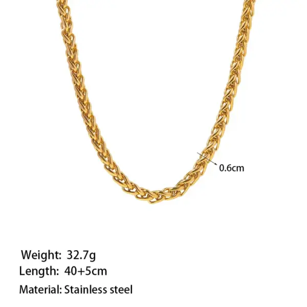 PVD Coated Real Gold Plated 18K Gold Solid Color 304 Stainless Steel Simple Style Waterproof Non Tarnish Bracelets Necklace