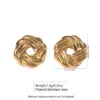 Wholesale 1 Pair Elegant Simple Style Commute Round Hollow Out 304 Stainless Steel Imitation Gold Electroplating Ear Studs