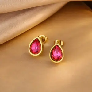 Multicolor-Golden Yellow / One Size / Rose Red Earrings