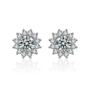 Sun Flower Ear Studs 1 Karat