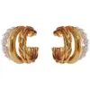 Wholesale 1 Pair Lady C Shape Plating Inlay Copper Artificial Pearls Ear Studs