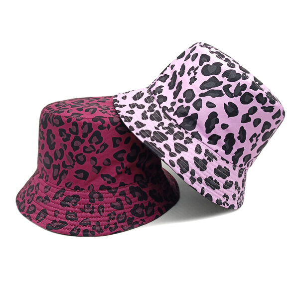 Wholesale European and American Best Selling Leopard Print Double-Sided Fisherman Hat Women's Street Fashion Printed Basin Hat Spring and Summer Outdoor Sunshade Hat Fashion