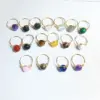 Wholesale Unisex Natural Stone Healing Round Rings Healing Crystals Jewelry