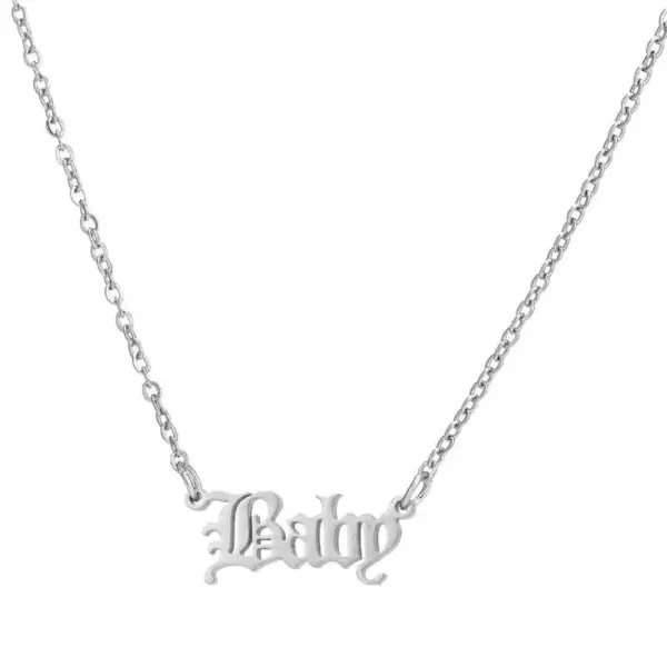 Wholesale 201 Stainless Steel 18K Gold Plated Fashion Korean Style Plating Letter Pendant Necklace