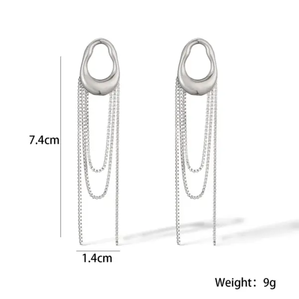 Vacuum Plating Geometric 304 Stainless Steel Simple Style Commute Drop Earrings