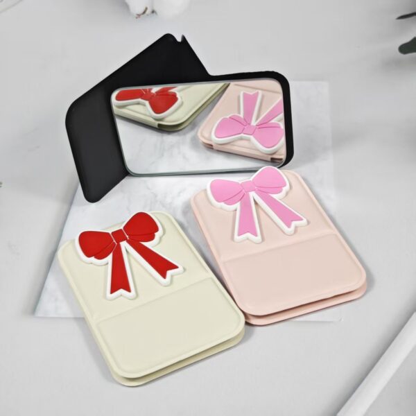 Wholesale Bow-shaped folding makeup mirror (flat mirror)
