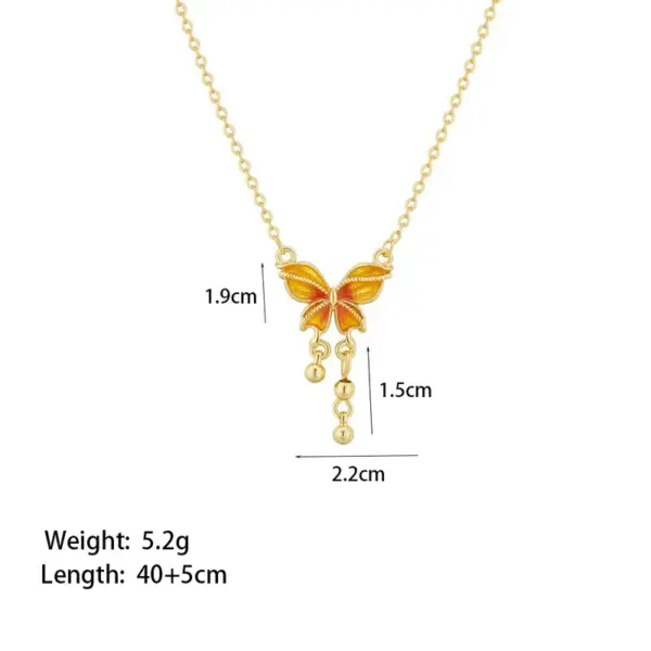 Wholesale Titanium Steel Copper Plating Heart Shape Flower Bow Knot Pendant Necklace