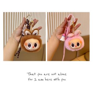 Plush labu pendant [pink + brown]