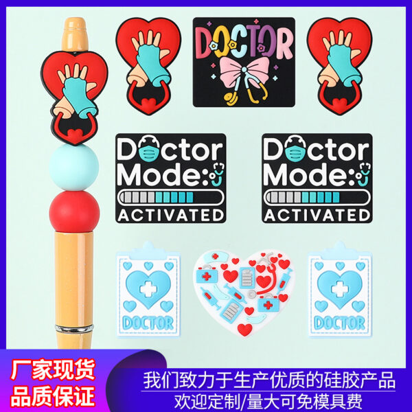 Wholesale Silicone beads for doctors and nurses with English letters