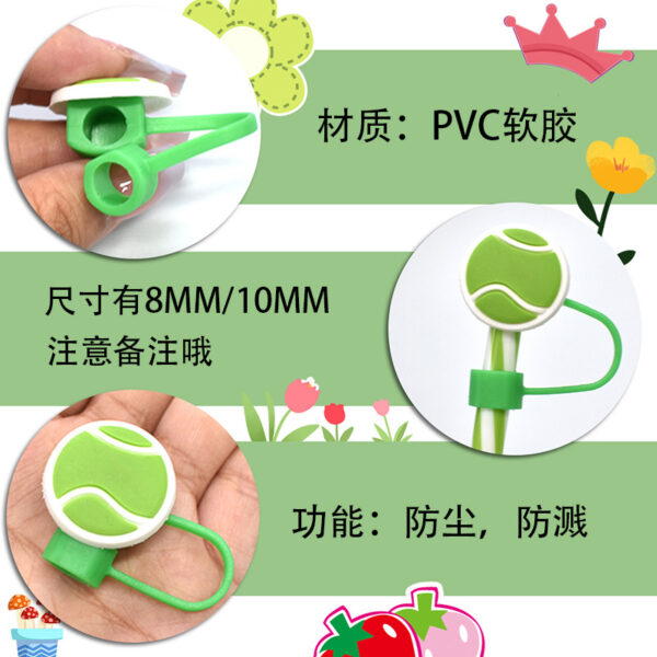 Wholesale Random 10pcs 8/10MM snowflake dust plug straw hat creative DIY cup straw accessories