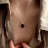 Wholesale Elegant Solid Color Copper Inlay Rhinestones Pendant Necklace