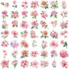 Wholesale 50 cartoon pink flower stickers DIY transparent stickers