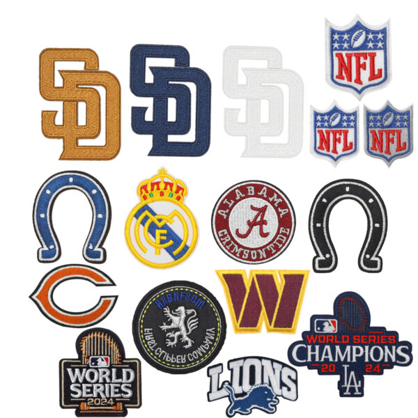 Wholesale Embroidered Cloth Stickers Adhesive Back Sports Embroidered Cloth Stickers