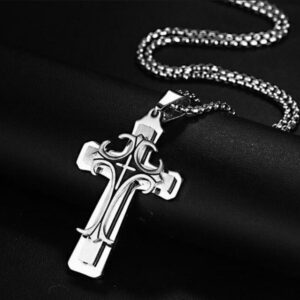 Black + stainless steel chain