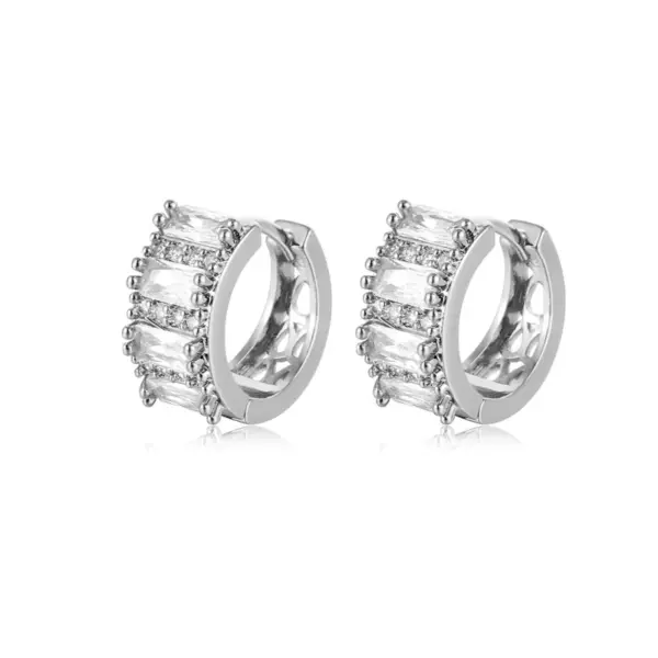 Wholesale 1 Pair Elegant Glam Rectangle Plating Inlay Copper Zircon Gold Plated Silver Plated Earrings