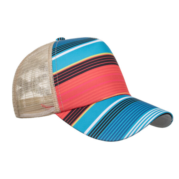 Wholesale Digital print striped cross elastic nytail baseball net cap baseball cap cap Sun cap B759