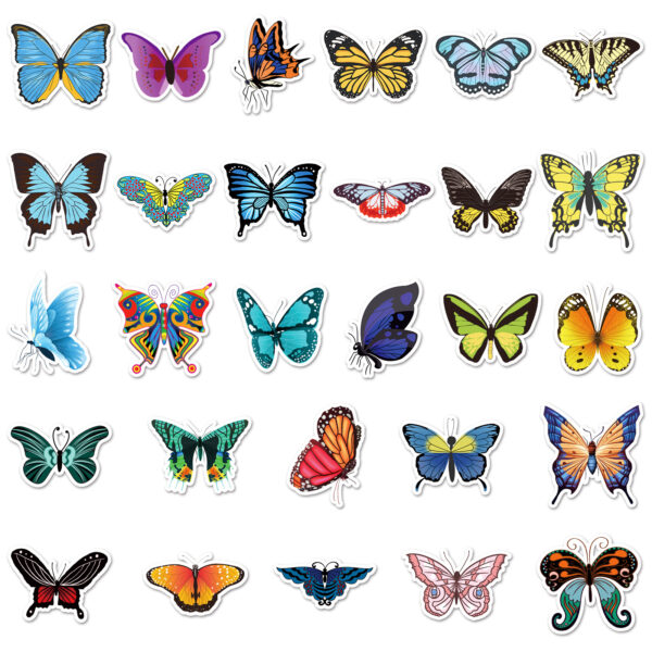 Wholesale 108 butterfly graffiti personalized cross-border insect Journal creative DIY skateboard water Cup luggage stickers waterproof