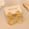 Wholesale Gold Titanium Steel Geometric Earrings Simple Design Luxury Women's Fashion Jewelry Elegant Vintage Sensation Round Shape
