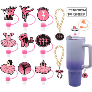 Wholesale Random 10pcs 8/10MM Ballet Series Dust Plug Straw Accessories