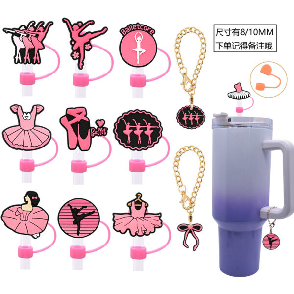 Wholesale Random 10pcs 8/10MM Ballet Series Dust Plug Straw Accessories